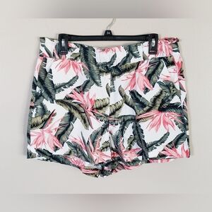 Loft Linen Blend Floral Shorts with Pockets Size Large